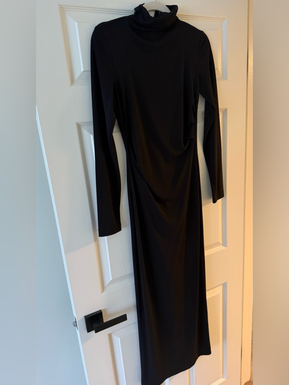 Zara Classic Black Long-Sleeve Turtleneck Dress